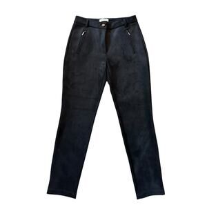 Christian Berg Woman Black Soft Faux Suede Statement Pants Size EU 38/US 6-8